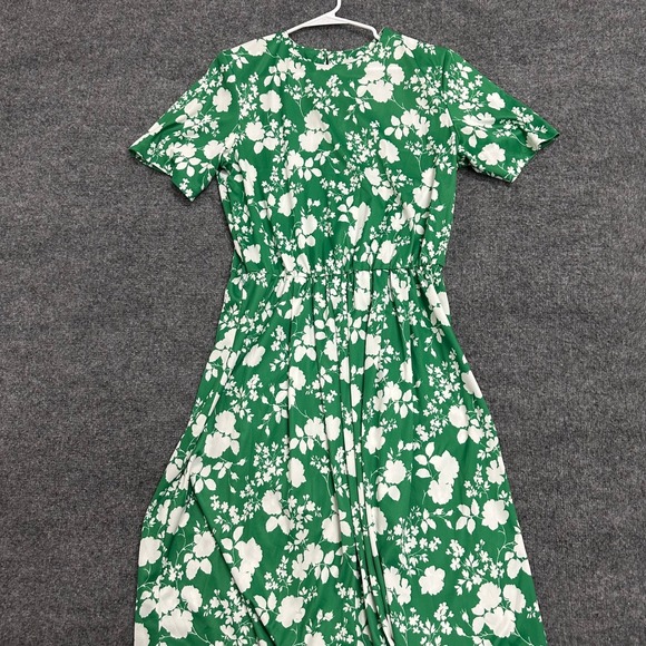 Anthony Richards Dresses & Skirts - Anthony Richards Dress Womens Size 14 Green White Floral Midi A-Line USA Made